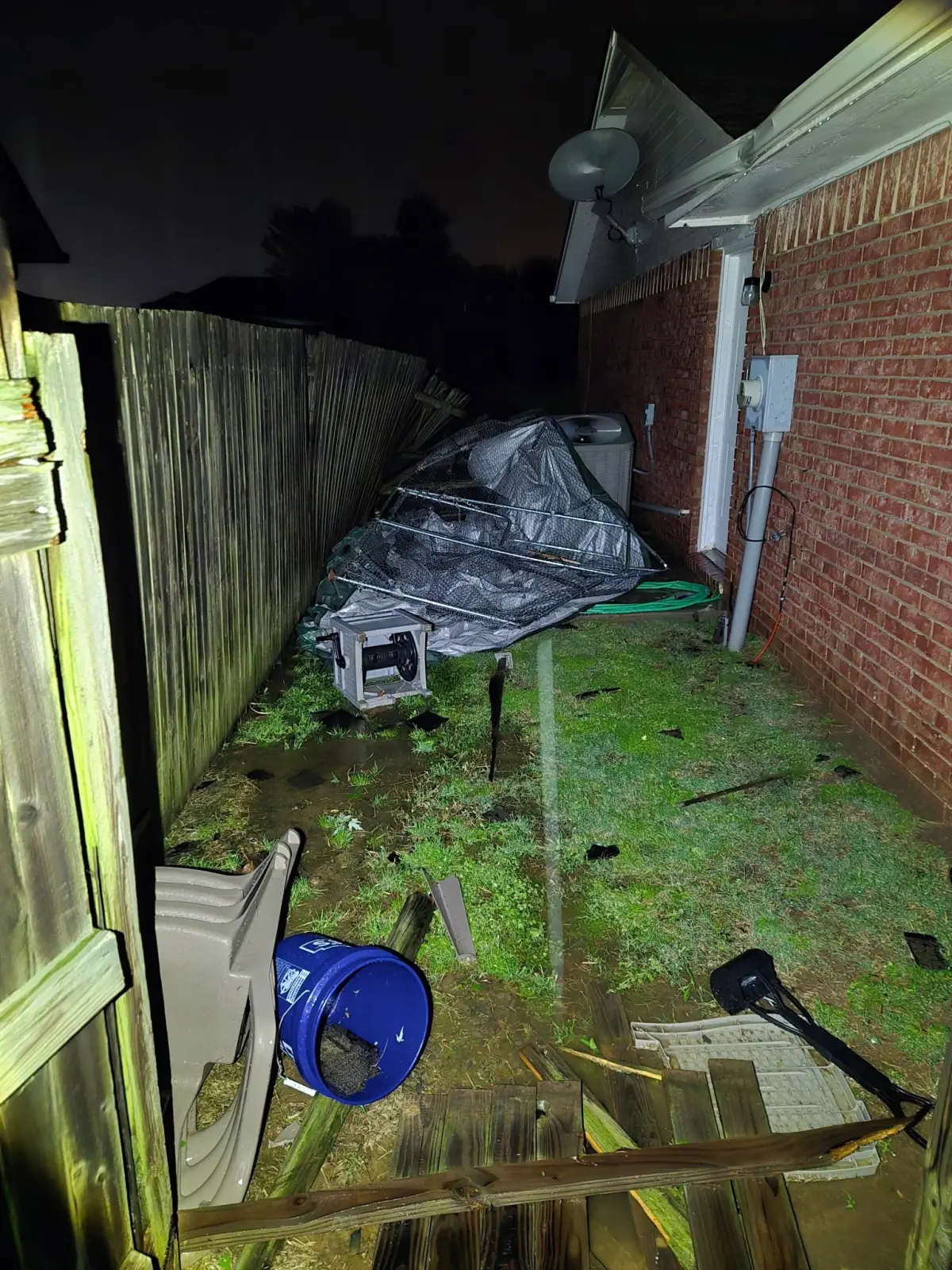 Tornado damage cleanup, before